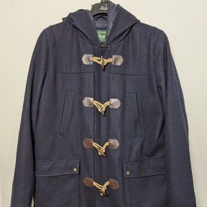 Hooded Peacoat w/ Wooden Toggles